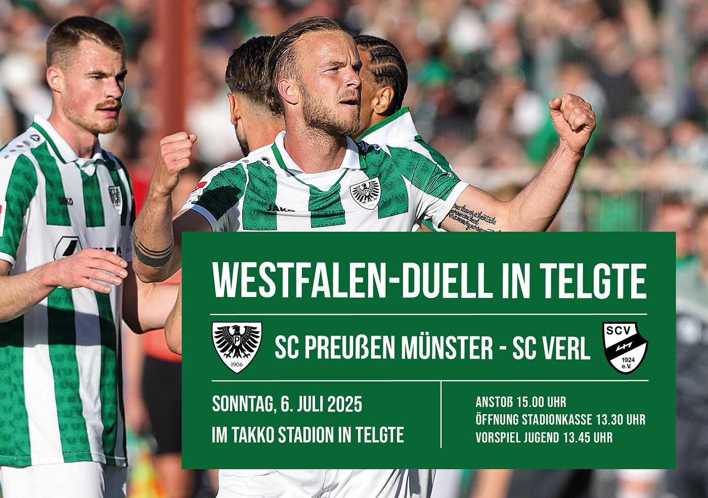 Westfalen-Duell im Telgter Takko-Stadion: Preußen Münster trifft auf SC Verl